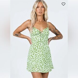 Sold out TASMIN MINI DRESS GREEN FLORAL- Princess Polly size 2